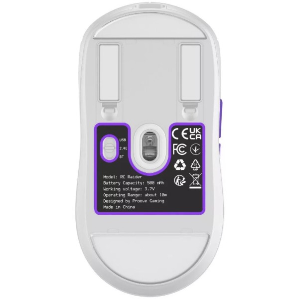 Фото - Миша бездротова ігрова Proove Gaming RC Raider 8K white/purple (WMRR00122017)